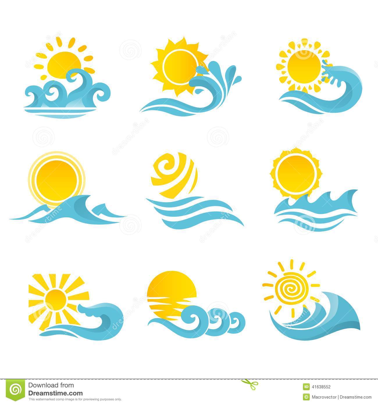 Ocean Water Sun Icon