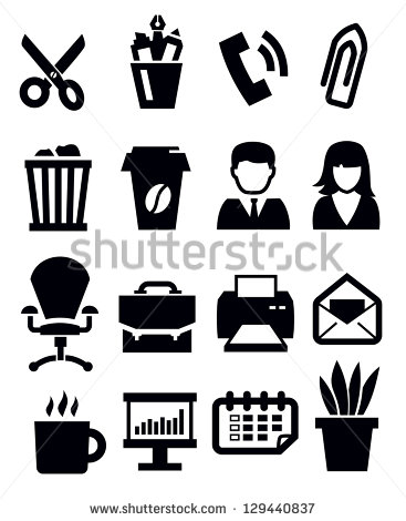 Office Icon Black On White