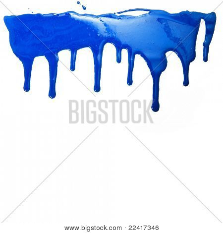 Paint Dripping On White Isolated