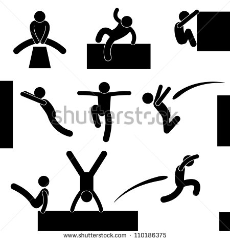 Parkour Stick Figure Silhouette