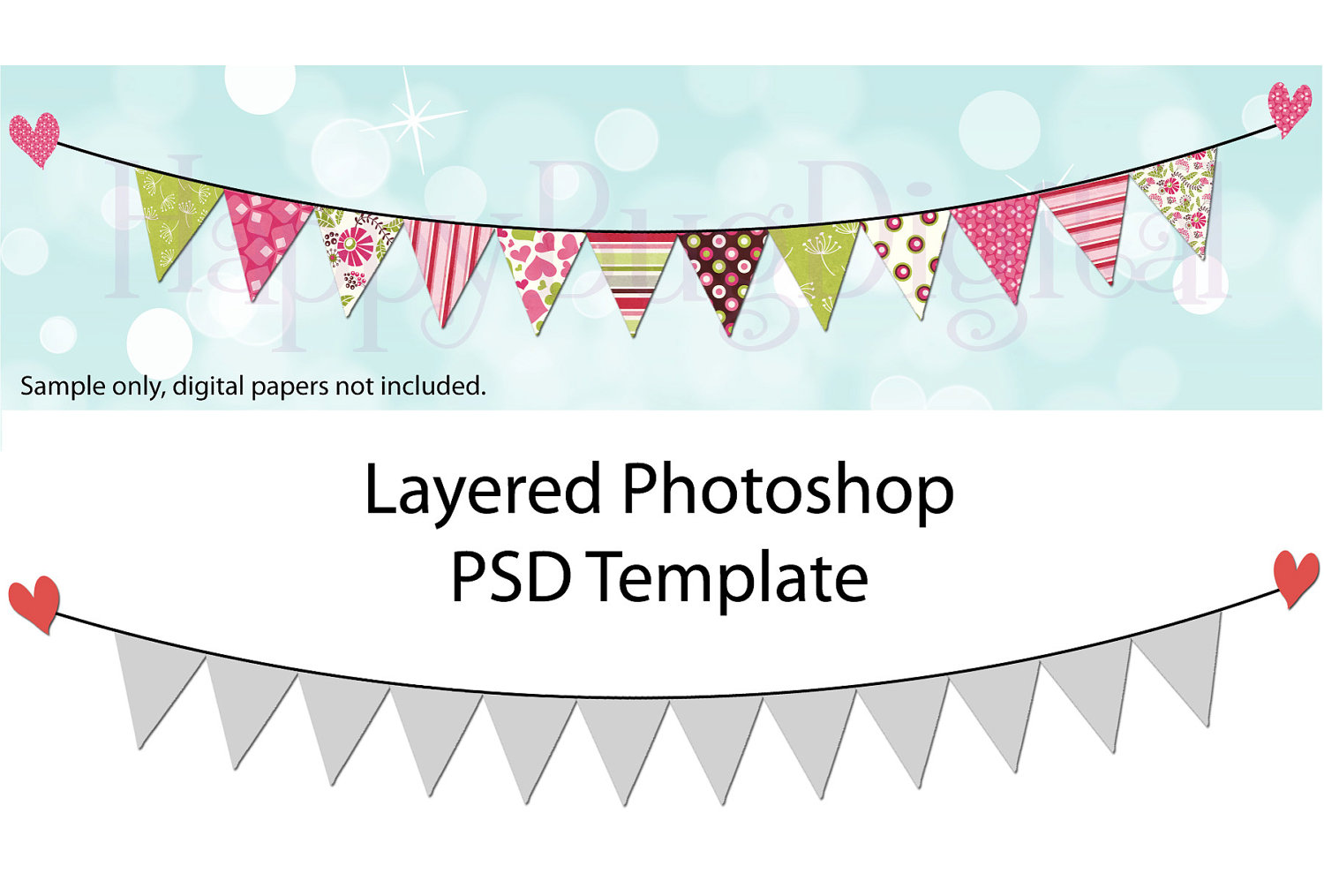 Photoshop Free Pennant Banners Templates