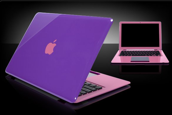 Pink and Purple Apple Laptop