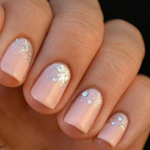 Pink Glitter Nails