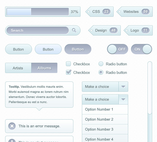 PSD UI Web Design Elements