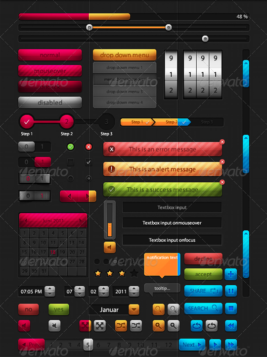 PSD UI Web Design Elements