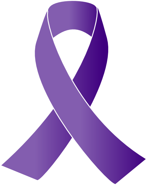Purple Cancer Awareness Ribbon Clip Art