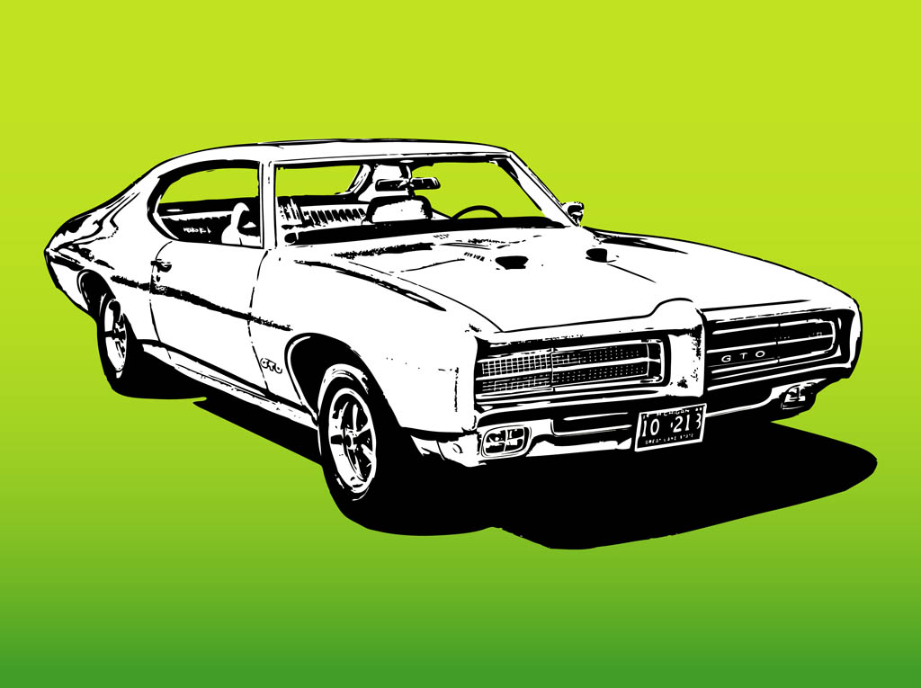 Retro Graphics Clip Art Car