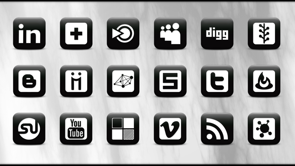 Social Media Icons Black