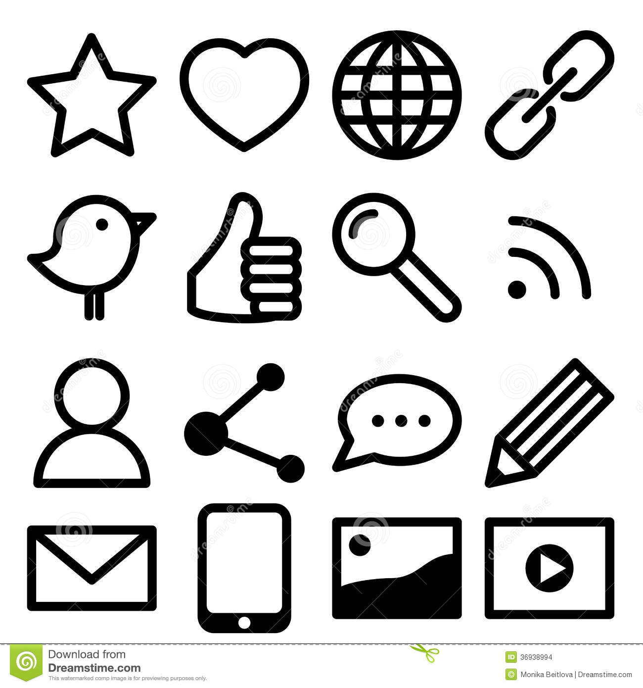 Social Media Icons Black