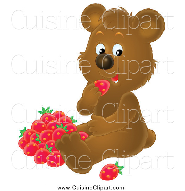 Strawberry Clip Art Bear Eating