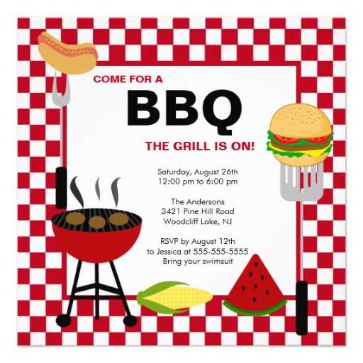 Summer BBQ Invitation Template Summer BBQ Invitation Template