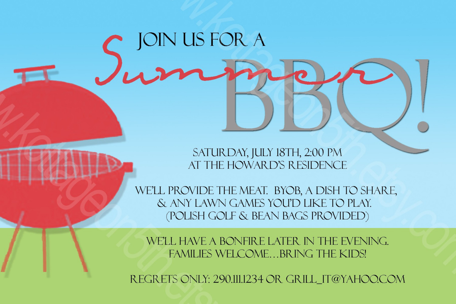 Summer BBQ Invitation Wording