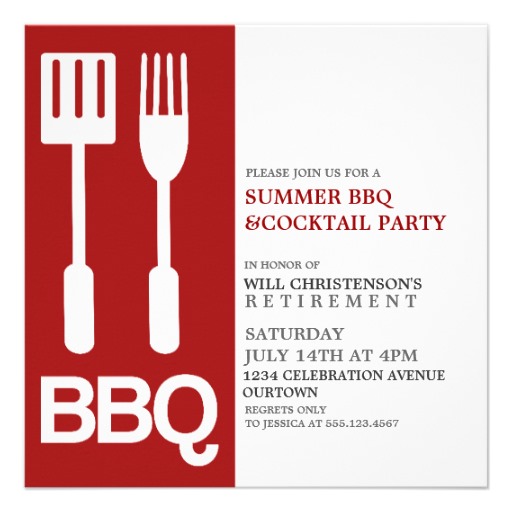 Summer BBQ Party Invitations Template