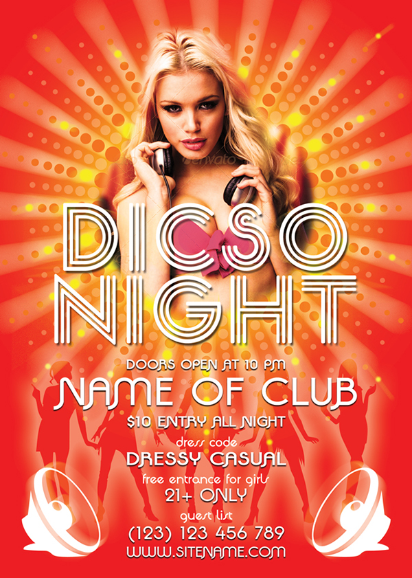 This Disco Night Flyer Template This Disco Night Flyer Template