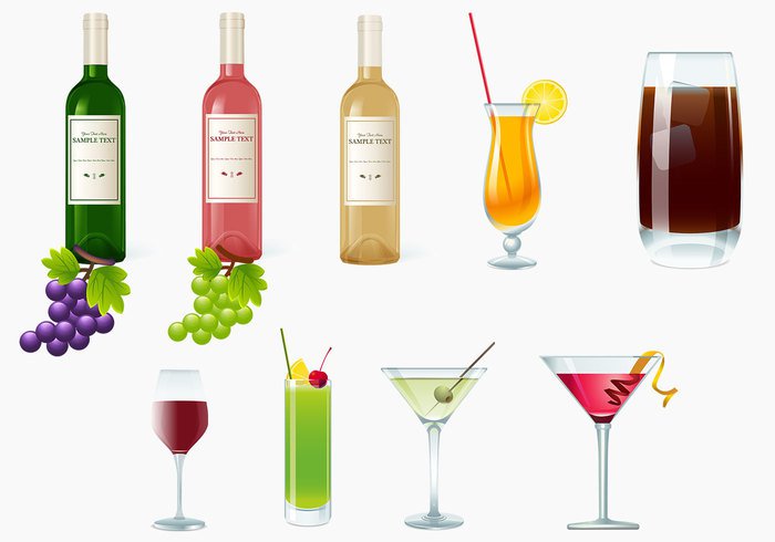 Vector Wine Cocktail Vector Wine Cocktail