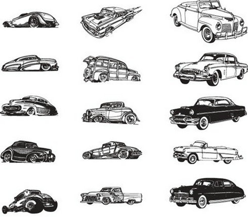 Vintage Car Vector Art