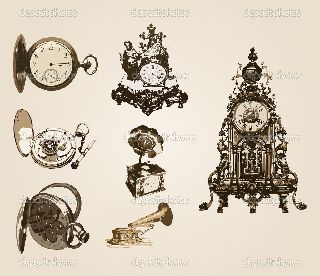 Vintage Clock Vector