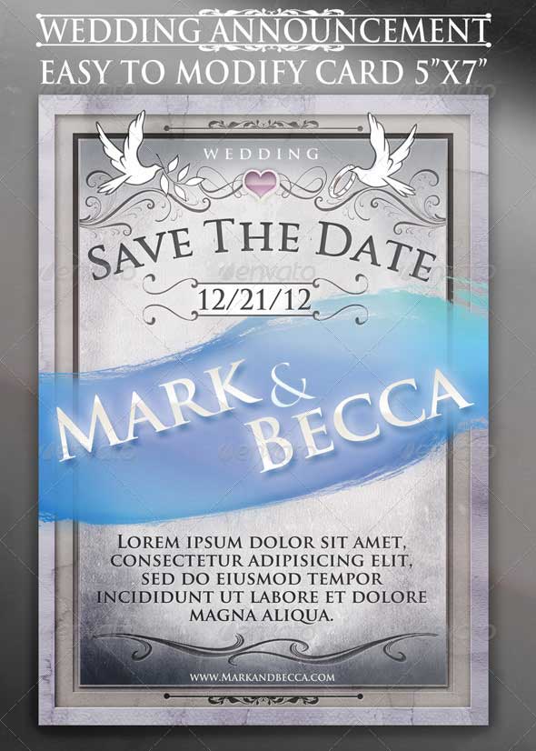 Wedding Announcement Card Templates Wedding Announcement Card Templates