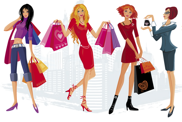 Woman Shopping Vector Free