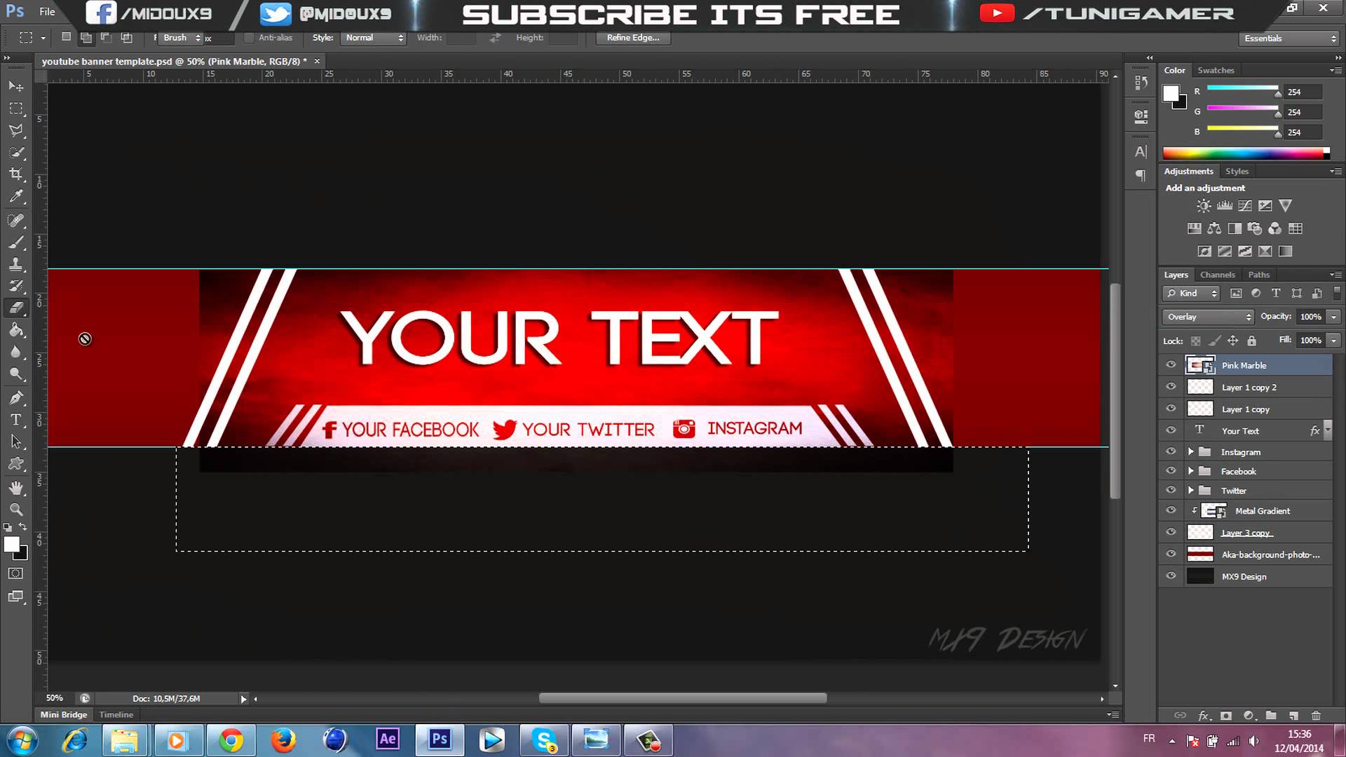 YouTube-Channel Banner Template YouTube-Channel Banner Template