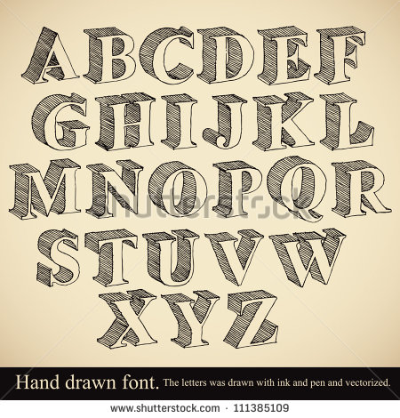 3D Hand Drawn Fonts