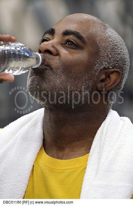 African American Man Drinking Water