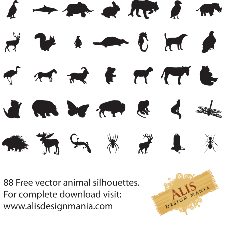 Animal Silhouettes Vector Free