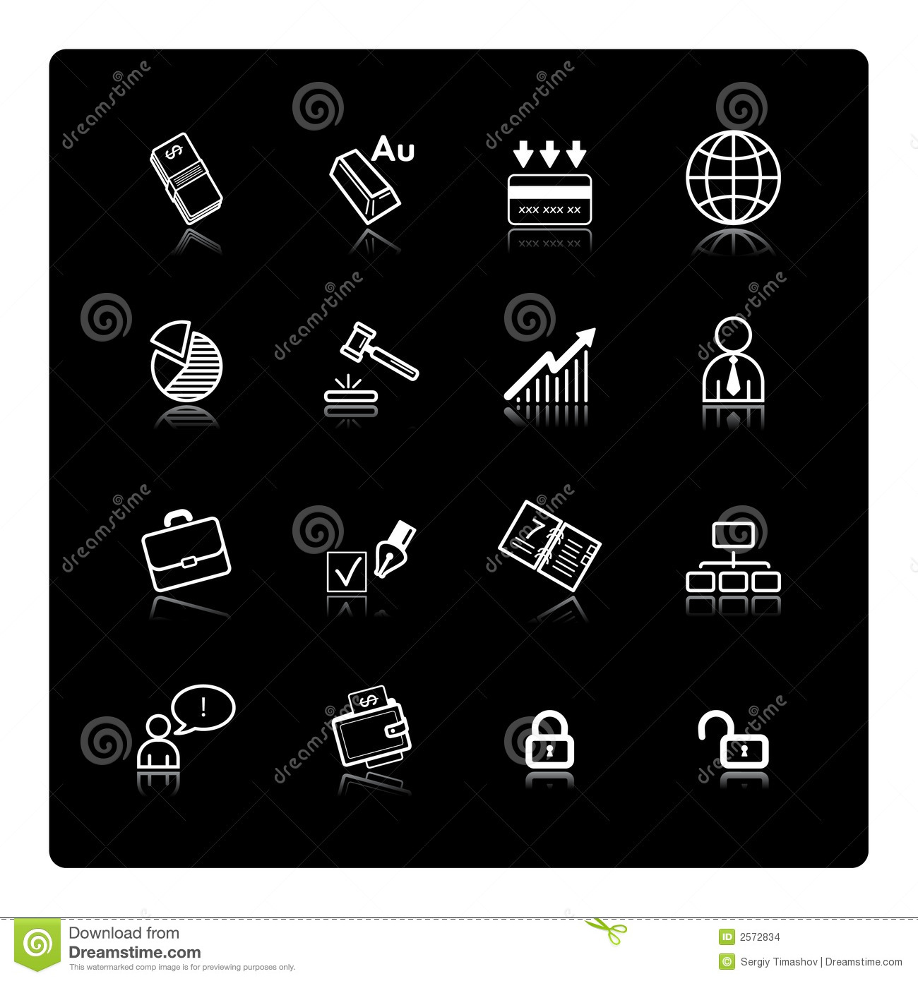 Black and White Business Icons