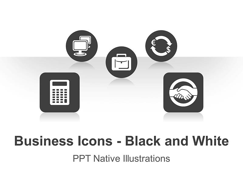 Black and White Business Icons