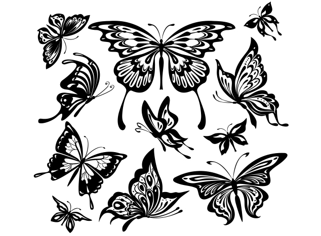 Black and White Butterfly Tattoos