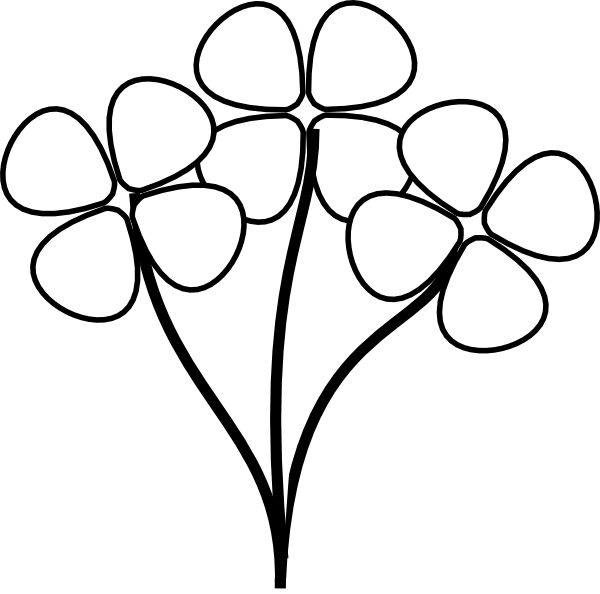 Black and White Flower Clip Art