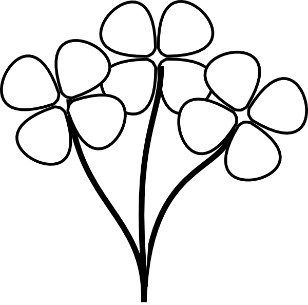 Black and White Flower Clip Art Black and White Flower Clip Art