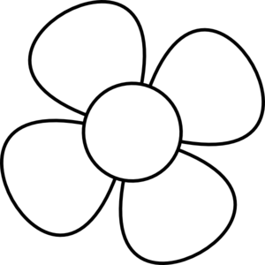 Black and White Flower Clip Art