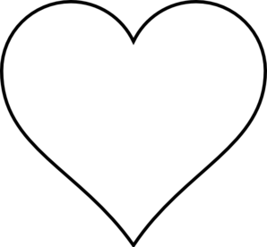 Black and White Heart Outline Clip Art