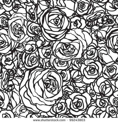 Black and White Rose Pattern