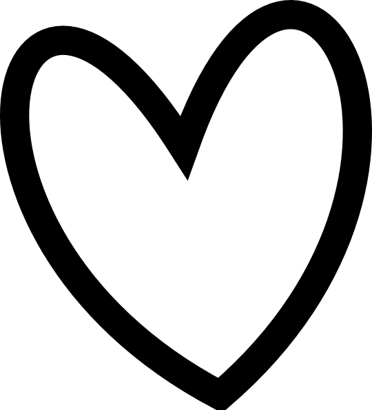 Black Heart Outline Clip Art