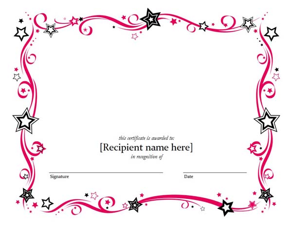 Blank Certificate Templates Microsoft