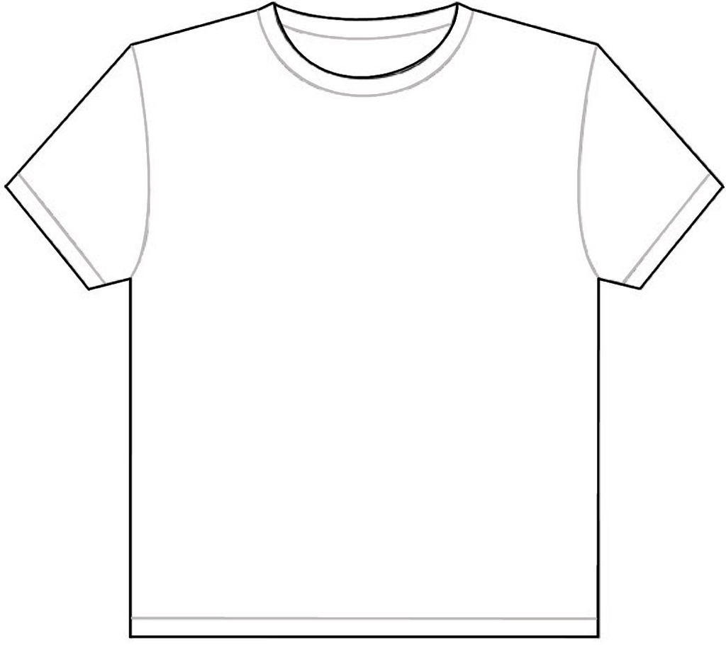 Blank T-Shirt Outline Template