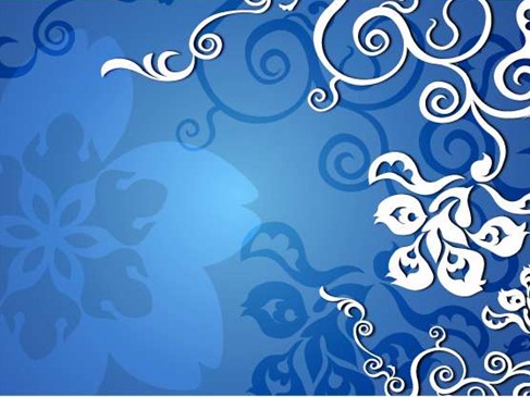 Blue Floral Vector