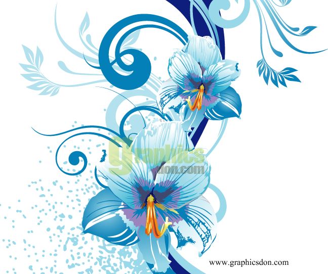 Blue Flower Design Vector