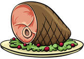 Cartoon Ham Dinner Clip Art