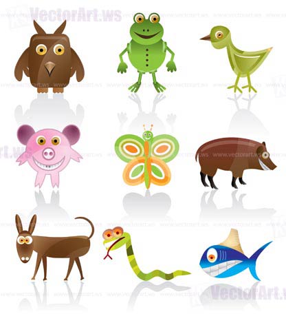 Cartoon Wild Animals Vector