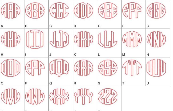 Circle Monogram Embroidery Font Download