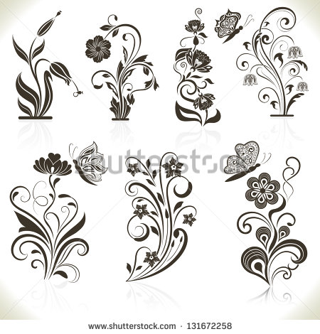 Color Flower Design Clip Art