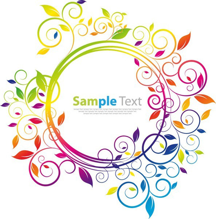 Colorful Floral Swirl Vector Graphics
