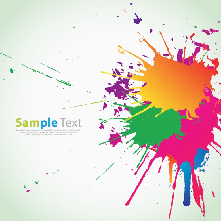 Colorful Paint Splashes Vector Background Ink