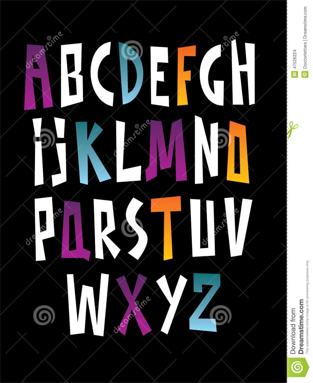 Comic Cartoon Font Alphabet Doodle Vector