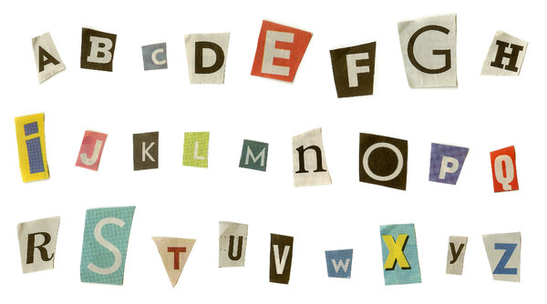 Cut Out Newspaper Letters Font Cut Out Newspaper Letters Font