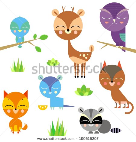 Cute Animal Set Stock Vector