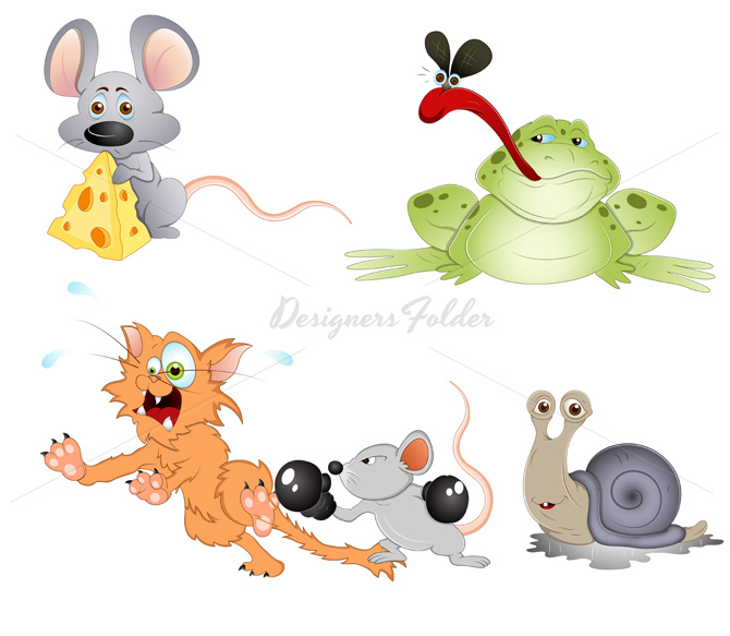 Cute Cartoon Animals Vector